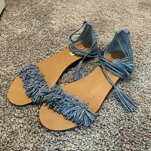 Blue Steve Madden Flats with Ties